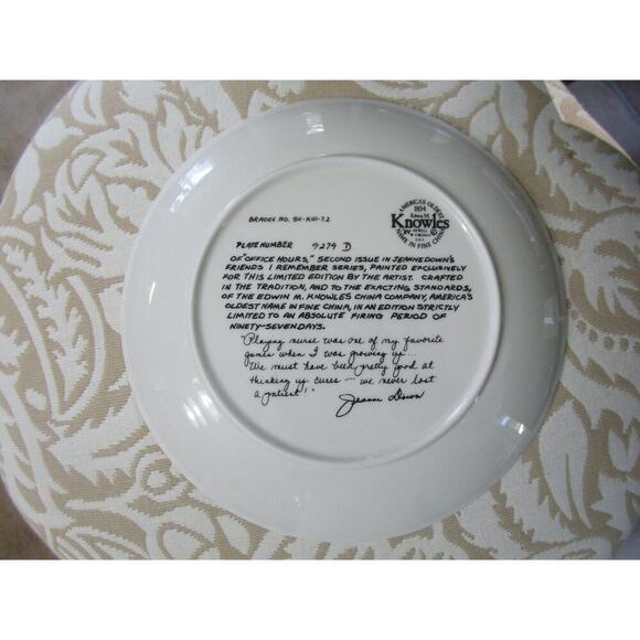 Of Office Hours, Jeanne Down's Friends I Remember Series Plate - Picture 6 of 6